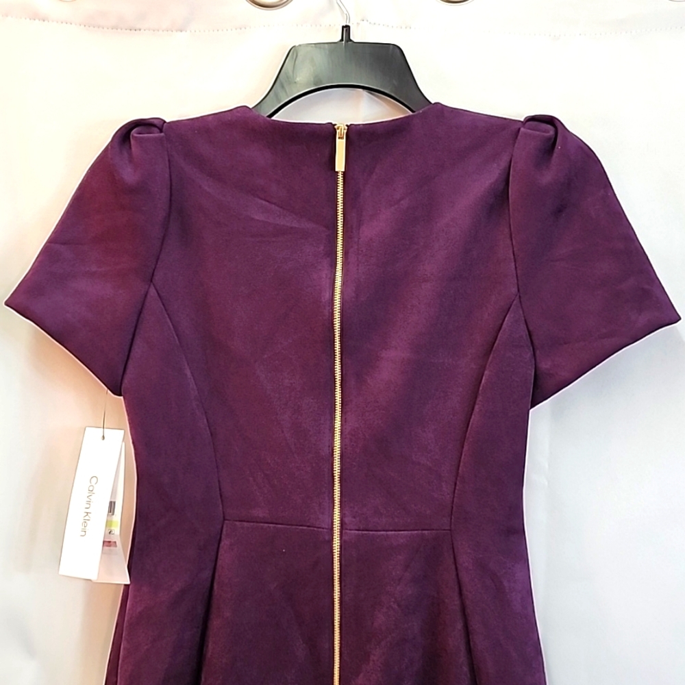Calvin Klein Purple Ponte Sheath Dress - Picture 6 of 7